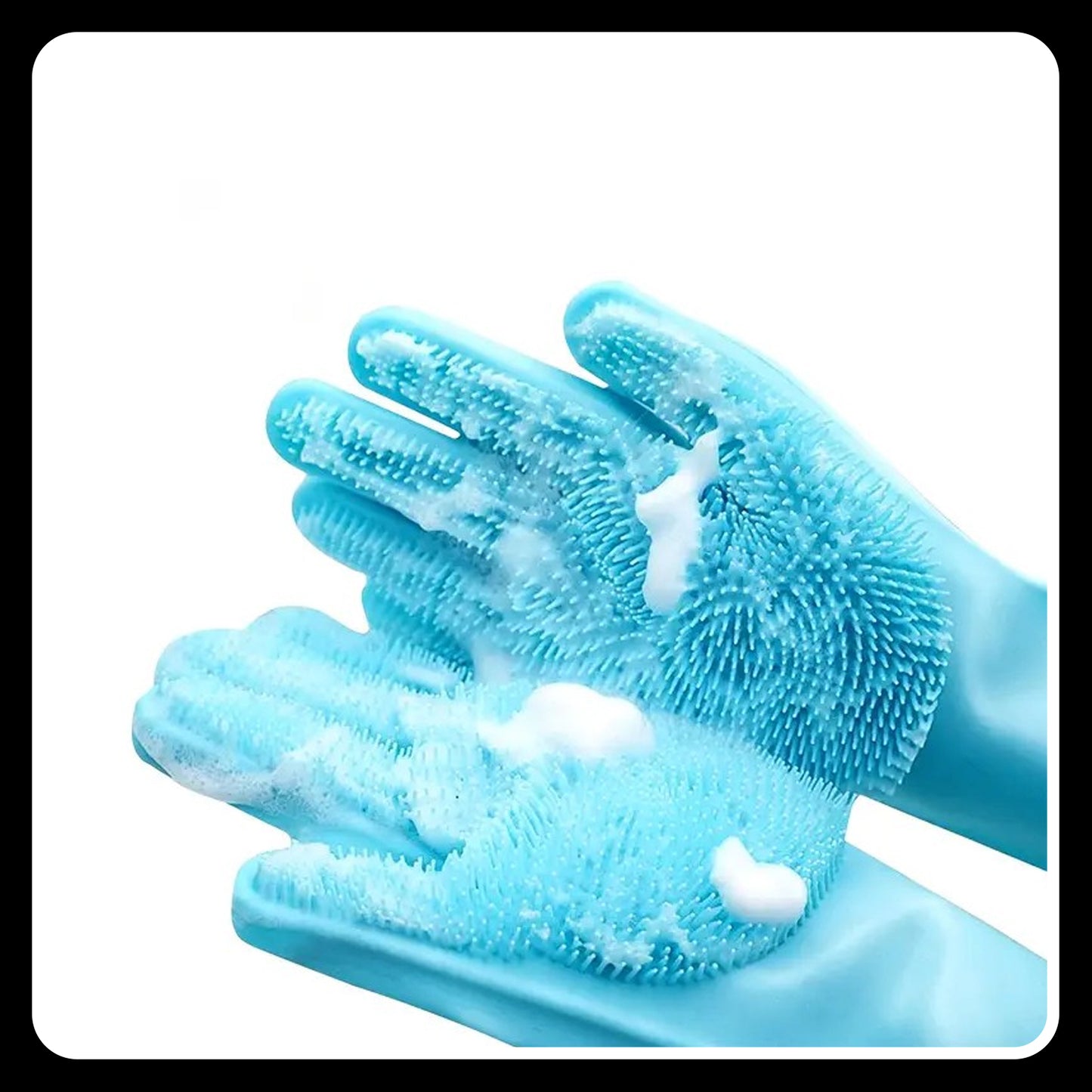 1 Pcs Dog Bathing Gloves with Massage Brush – Durable Silicone Grooming Mitts for Easy & Comfortable Cleaning (Blue)