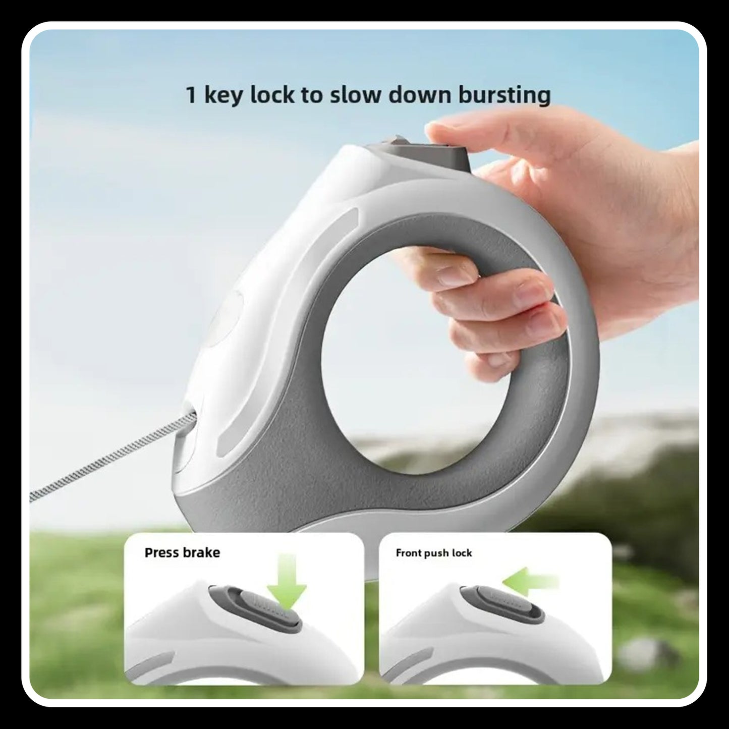 3M Retractable Dog Leash – Durable Nylon Rope Lead for Small & Medium Dogs & Cats