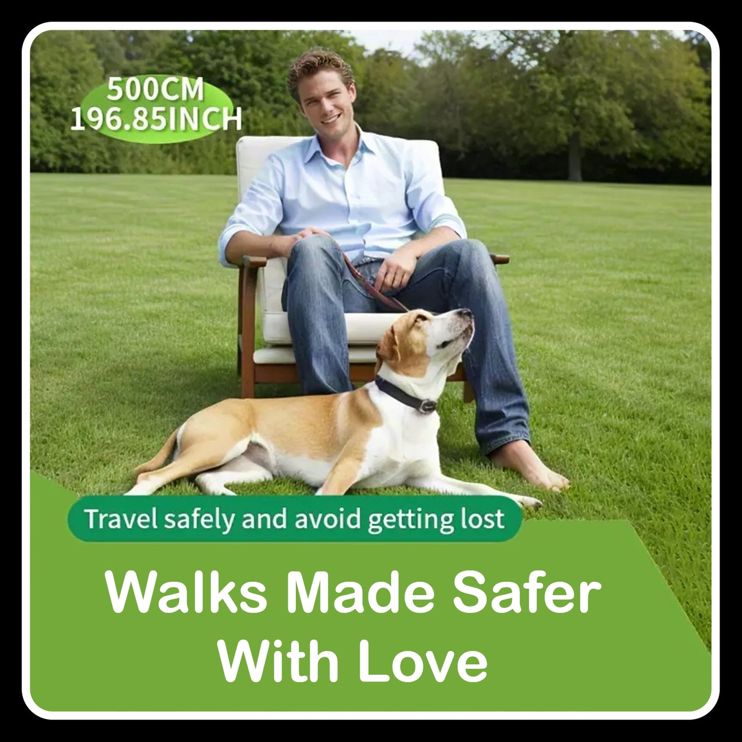 16ft Retractable Dog Leash – For Dogs Up to 110LB | Non-Slip Grip | 360° Tangle-Free | LED Light