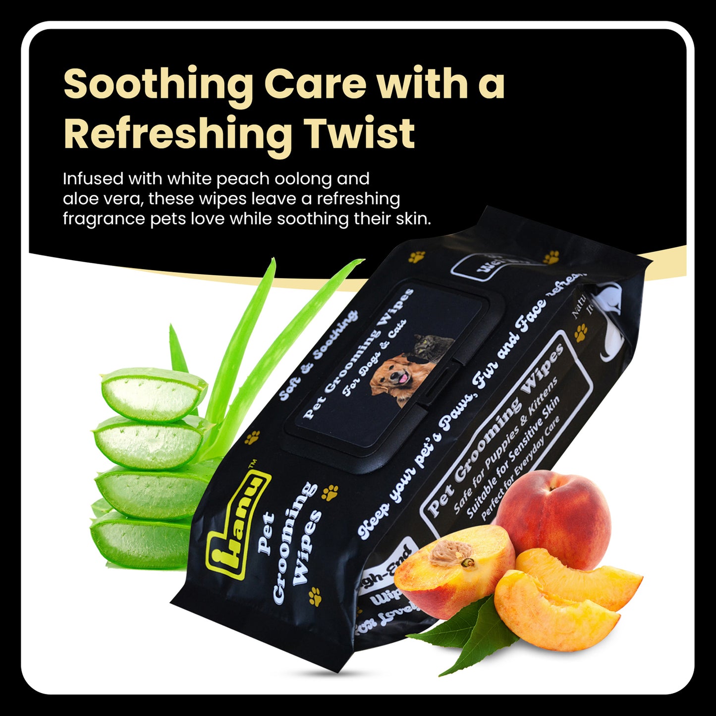 Hanu Pet Grooming Wipes - Gentle Cleaning for Your Furry Friends