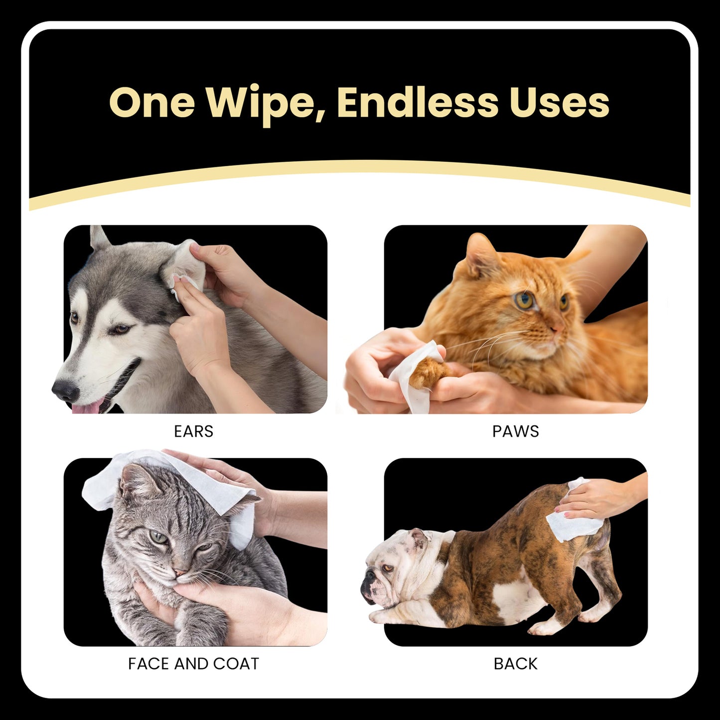 Hanu Pet Grooming Wipes - Gentle Cleaning for Your Furry Friends