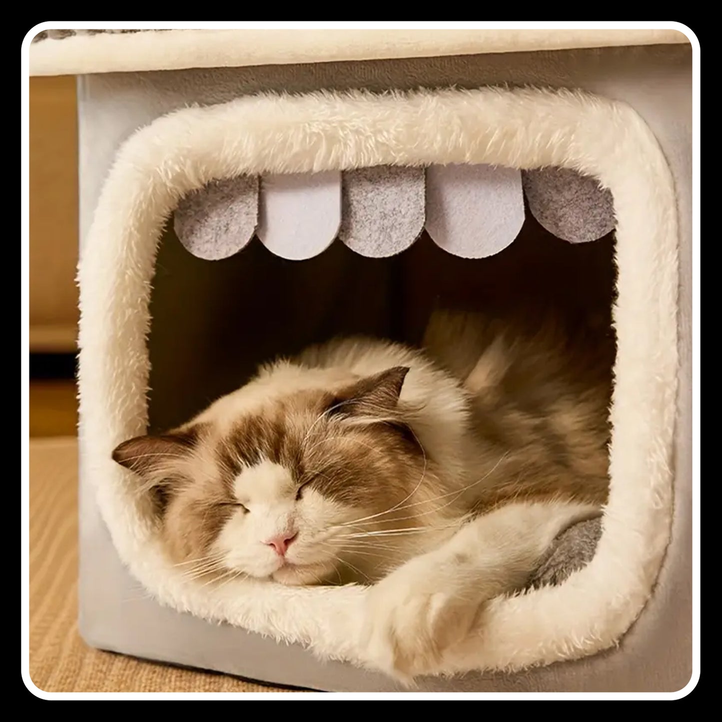 Cozy Seasonal Pet House Kennel – Removable & Washable Polyester Shelter for Cats and Small Dogs