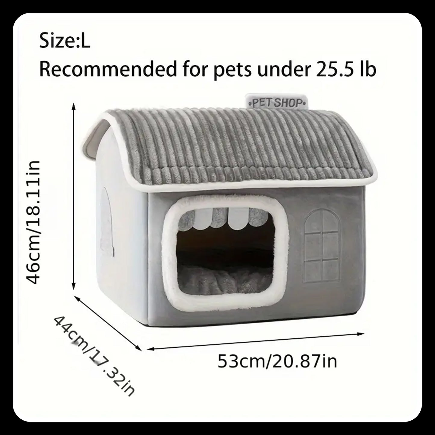 Cozy Seasonal Pet House Kennel – Removable & Washable Polyester Shelter for Cats and Small Dogs