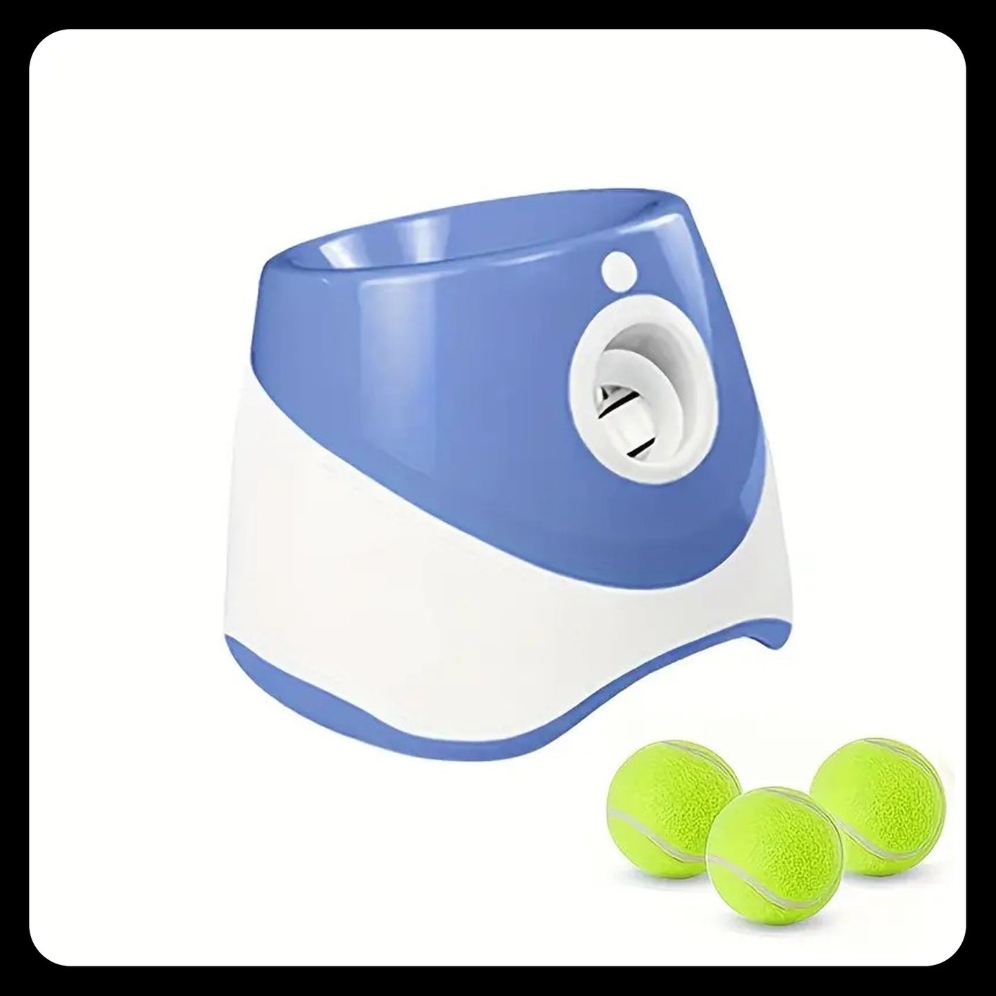 3-Distance Automatic Dog Ball Launcher – USB Rechargeable | Interactive Indoor/Outdoor Toy (Blue)