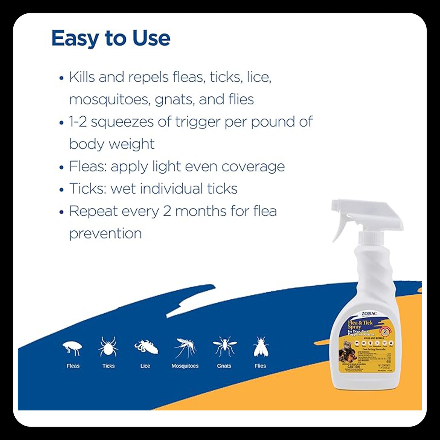 Zodiac Flea & Tick Spray for Dogs, Cats, Puppies & Kittens – 16 fl oz