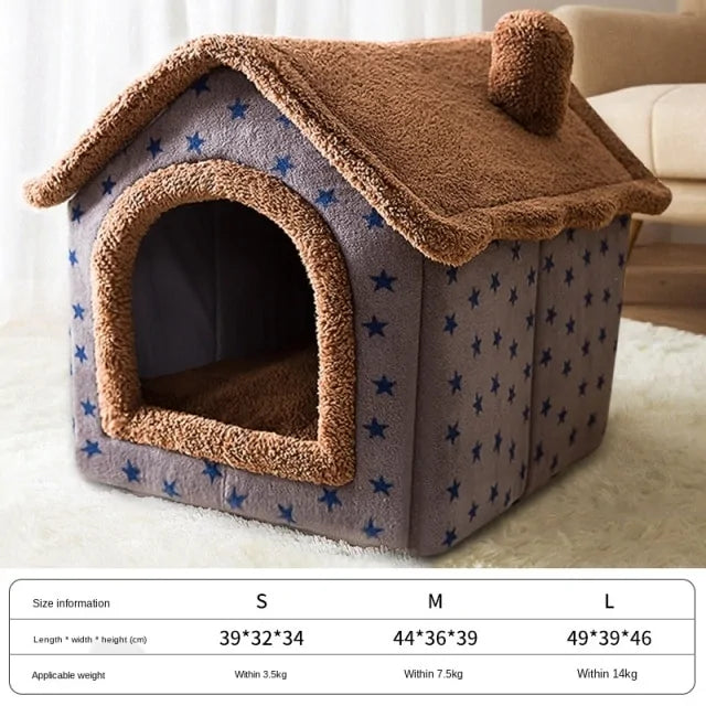 Foldable Deep Sleep Pet Dog Cat House – Cozy, Warm, and Convenient Retreat for Small Pets Dogs Cats