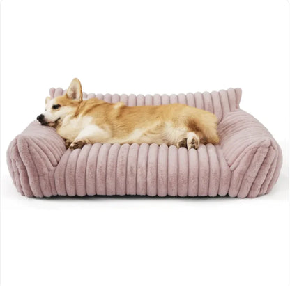 Bedsure Cute Cat Dog Sofa - Soft Corduroy Fleece Pet Bed