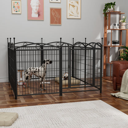 32-Inch 8-Panel Metal Dog Playpen for Indoor & Outdoor Use