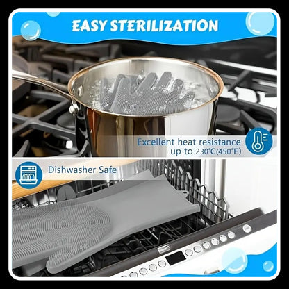 1 Pcs Dog Bathing Gloves with Massage Brush – Durable Silicone Grooming Mitts for Easy & Comfortable Cleaning (Blue)