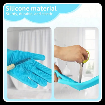 1 Pcs Dog Bathing Gloves with Massage Brush – Durable Silicone Grooming Mitts for Easy & Comfortable Cleaning (Blue)