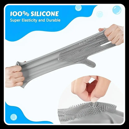 1 Pcs Dog Bathing Gloves with Massage Brush – Durable Silicone Grooming Mitts for Easy & Comfortable Cleaning (Blue)