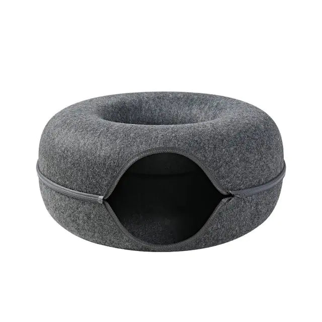 Donut Cat Bed Pet Cat Tunnel – Interactive Playground and Cozy Retreat