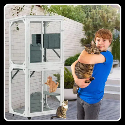 Outdoor Indoor Cat Pet Climbing Frame Game Cage Cute Large Space