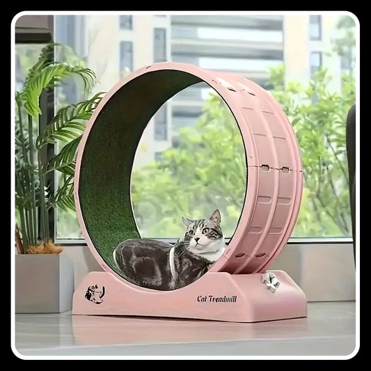 Whisker Wheels Fitness Pro – Carpeted Indoor Cat Running Wheel with Locking System | Treadmill Exerciser for Cat Health & Agility
