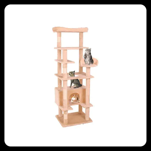 70.9-Inch Cat Climbing Frame in Cream White