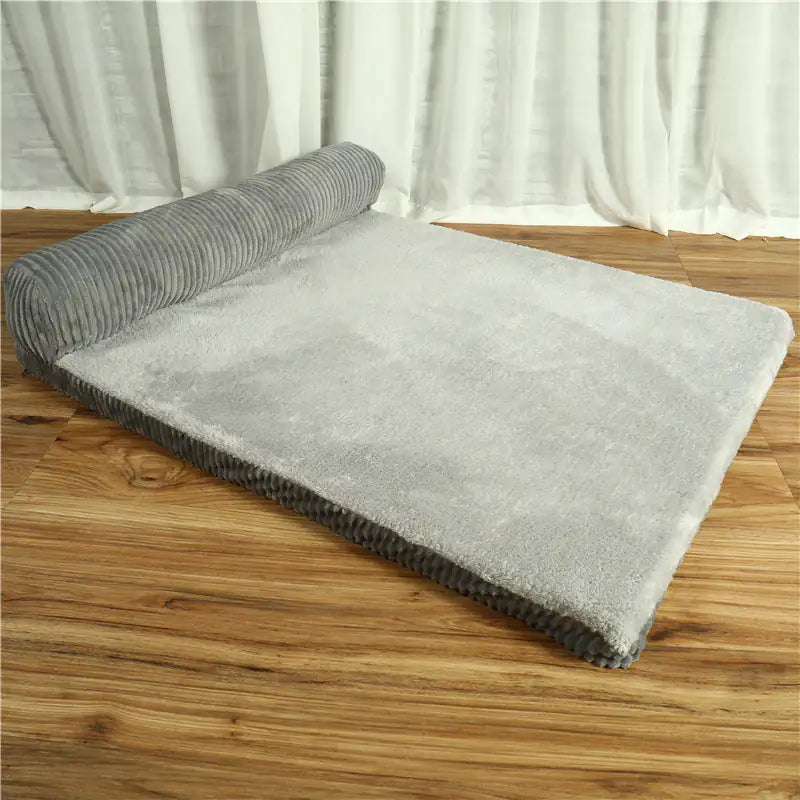 Corduroy Pet Sofa - Comfortable Dog Bed with Non-Slip Base