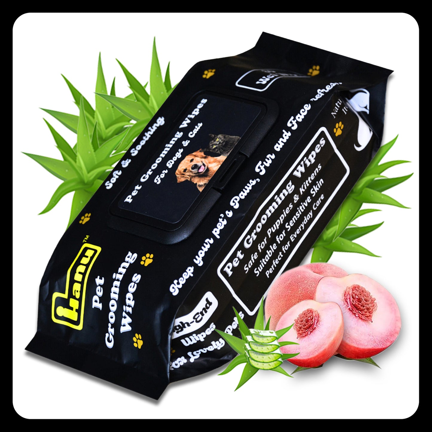 Hanu Pet Grooming Wipes - Gentle Cleaning for Your Furry Friends