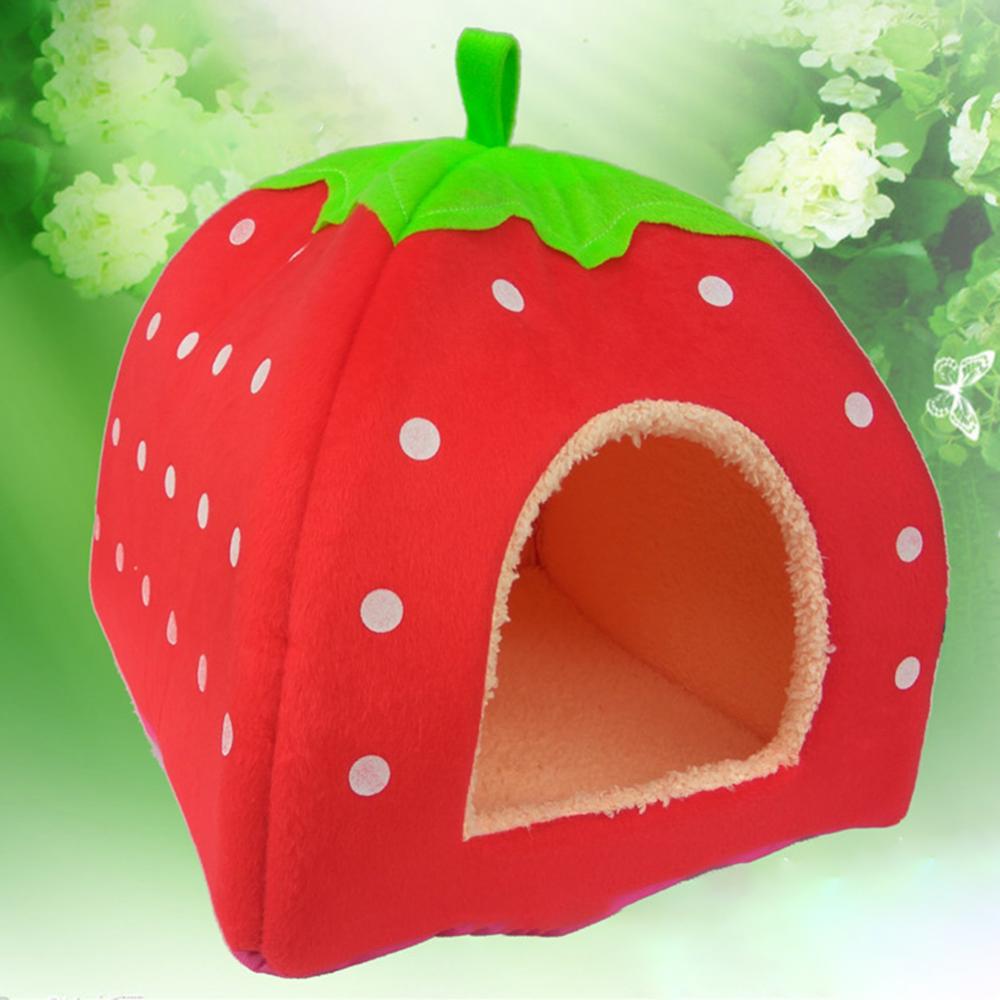 Strawberry Foldable Pet Bed – Cozy, Cute, and Perfect for Small Pets