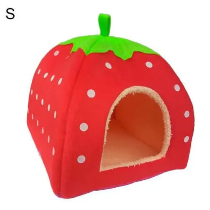 Strawberry Foldable Pet Bed – Cozy, Cute, and Perfect for Small Pets