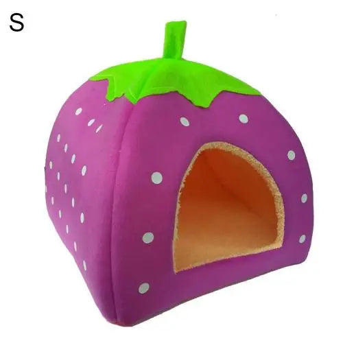 Strawberry Foldable Pet Bed – Cozy, Cute, and Perfect for Small Pets