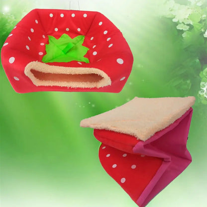 Strawberry Foldable Pet Bed – Cozy, Cute, and Perfect for Small Pets