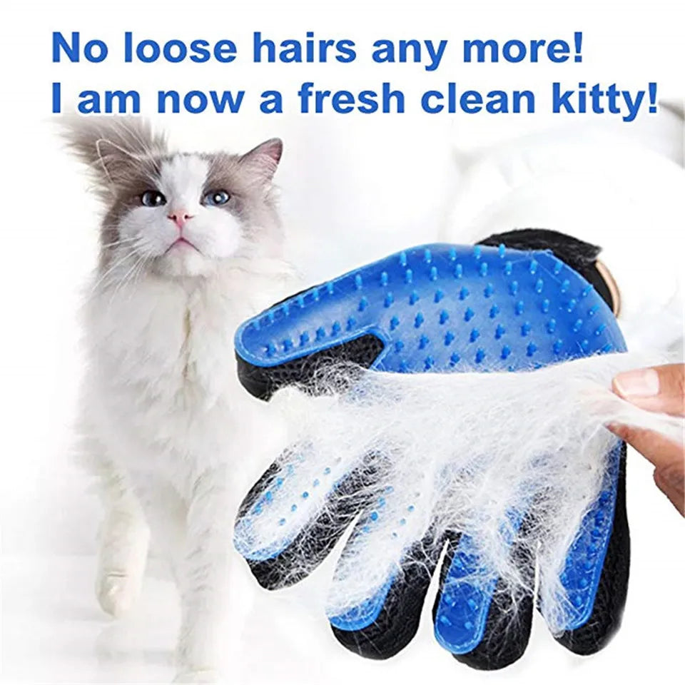 PROSTORMER Pet Grooming Glove - Silicone Deshedding Brush Comb for Dogs & Cats, Bath & Cleaning Supplies