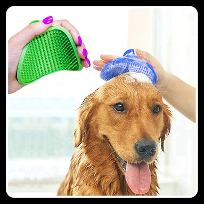 Soft Silicone Dog Bath Brush - Cat Washing Glove, Hair Fur Removal Comb, Pet Grooming Massage Cleaning Scrubber