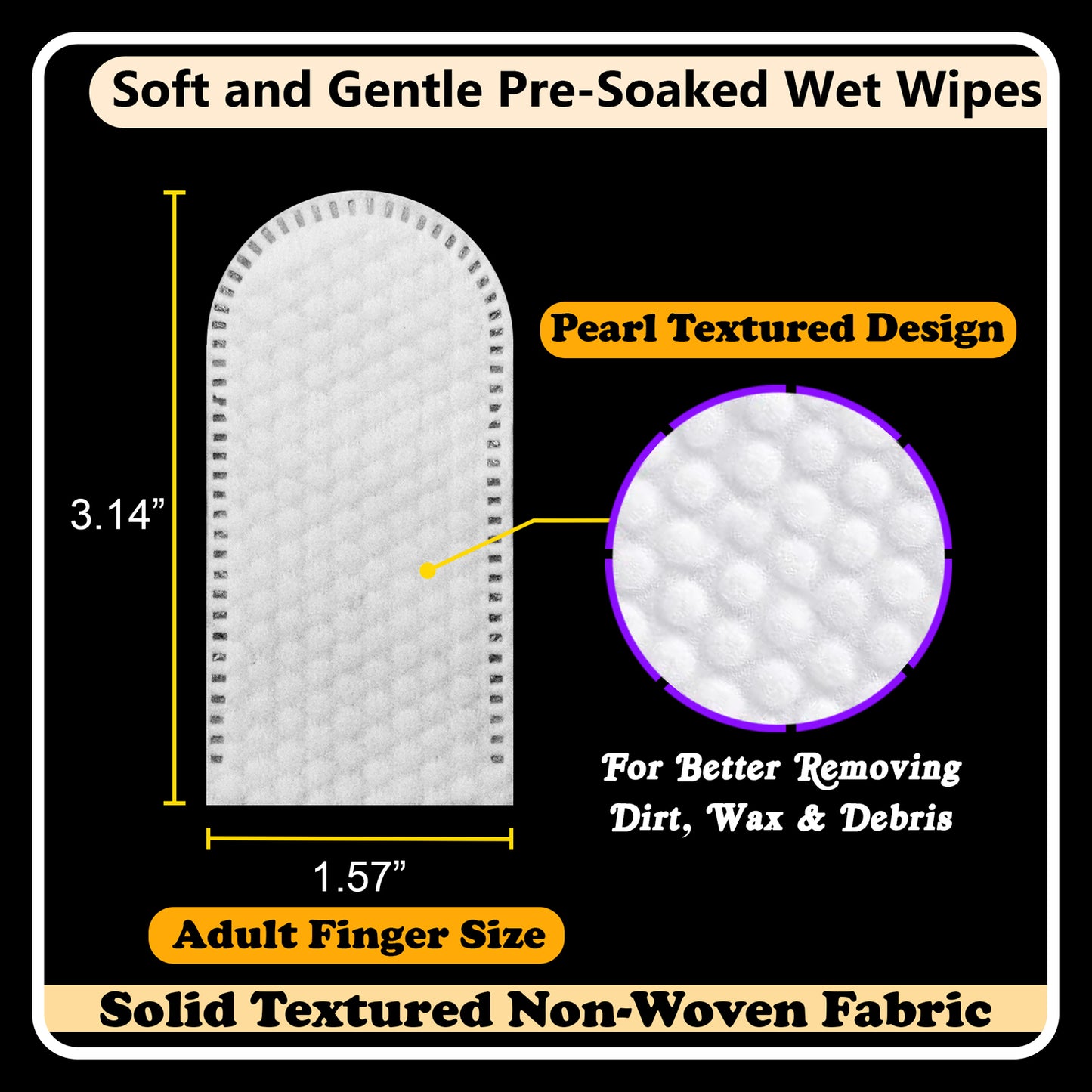 Hanu Ear Finger Wipes for Pets - Gentle Grooming & Ear Cleaning