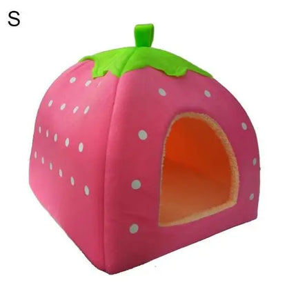 Strawberry Foldable Pet Bed – Cozy, Cute, and Perfect for Small Pets