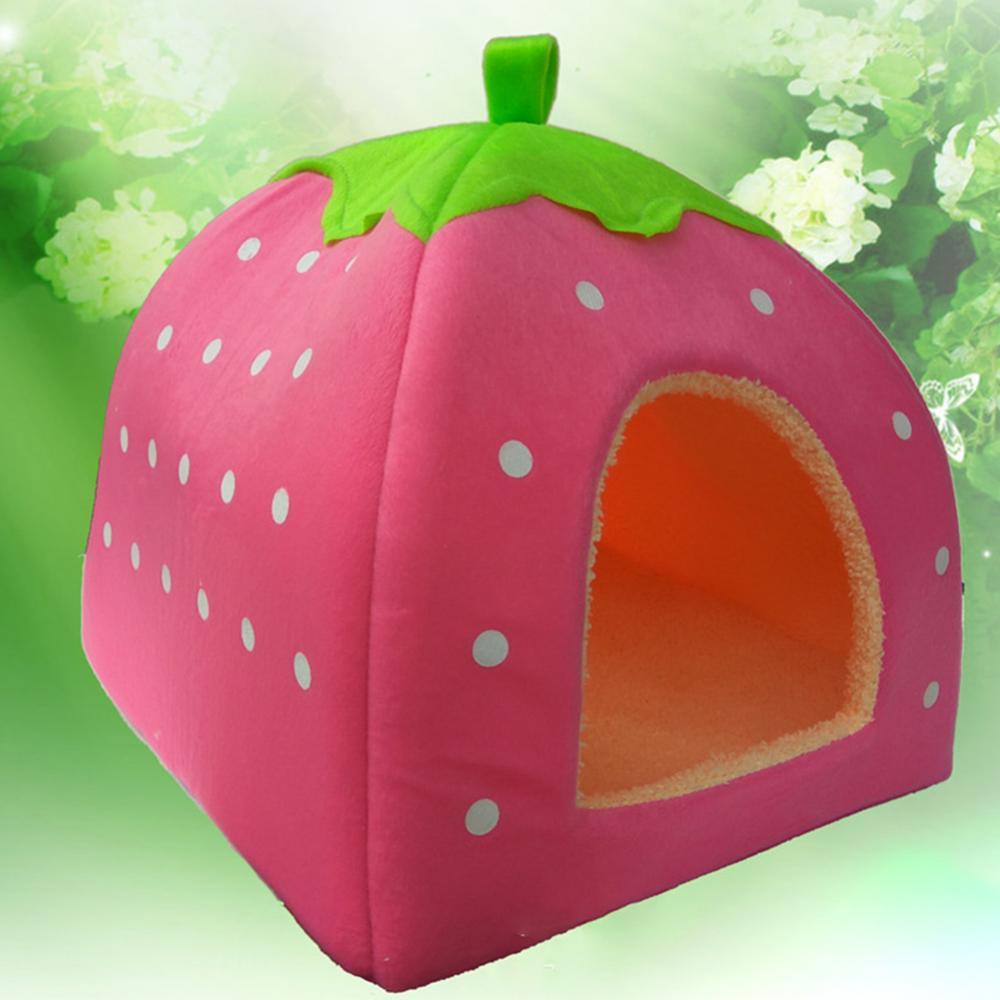 Strawberry Foldable Pet Bed – Cozy, Cute, and Perfect for Small Pets