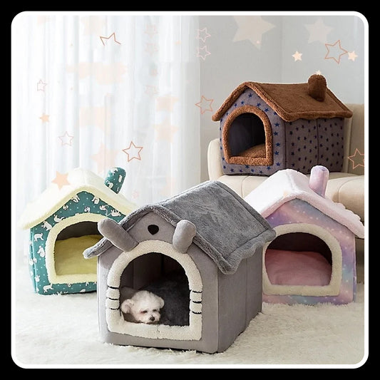 Foldable Deep Sleep Pet Dog Cat House – Cozy, Warm, and Convenient Retreat for Small Pets Dogs Cats