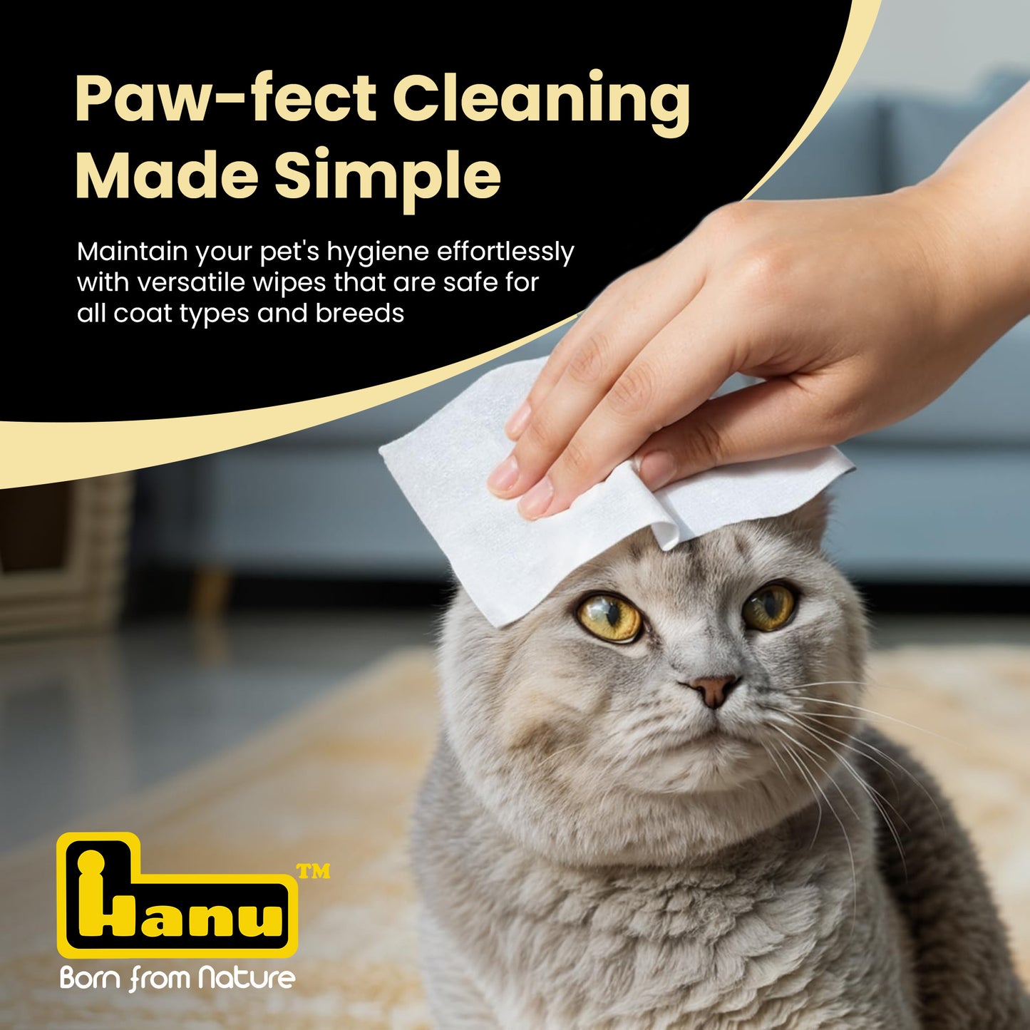 Hanu Pet Grooming Wipes - Gentle Cleaning for Your Furry Friends