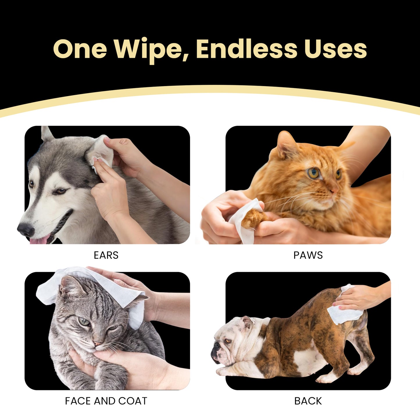 Hanu Pet Grooming Wipes - Gentle Cleaning for Your Furry Friends