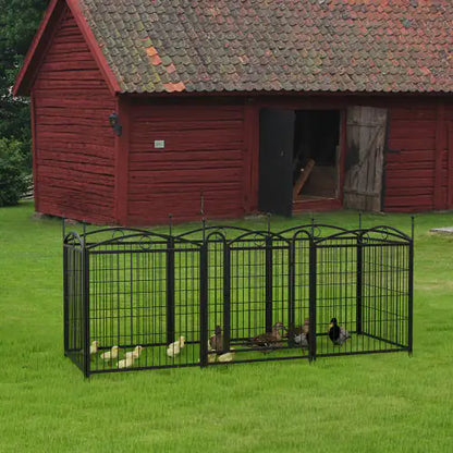 32-Inch 8-Panel Metal Dog Playpen for Indoor & Outdoor Use