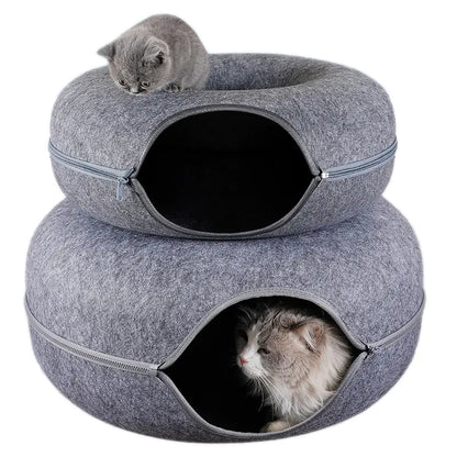 Donut Cat Bed Pet Cat Tunnel – Interactive Playground and Cozy Retreat