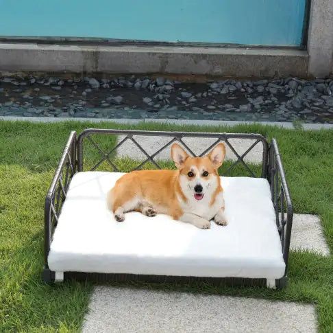 Wicker Pet Bed - Rattan Dog Sofa Bed for Indoor & Outdoor Use, Water Resistant