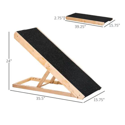 Elevated Pet Ramp for Dogs & Cats – Height-Adjustable and Foldable