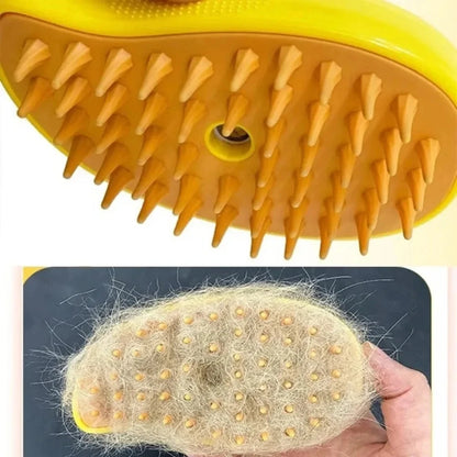 Electric Cat & Dog Steam Brush - Pet Grooming Water Spray Comb, Soft Silicone Depilation Hair Brush