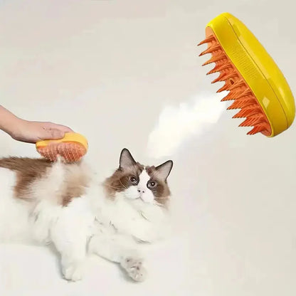 Electric Cat & Dog Steam Brush - Pet Grooming Water Spray Comb, Soft Silicone Depilation Hair Brush