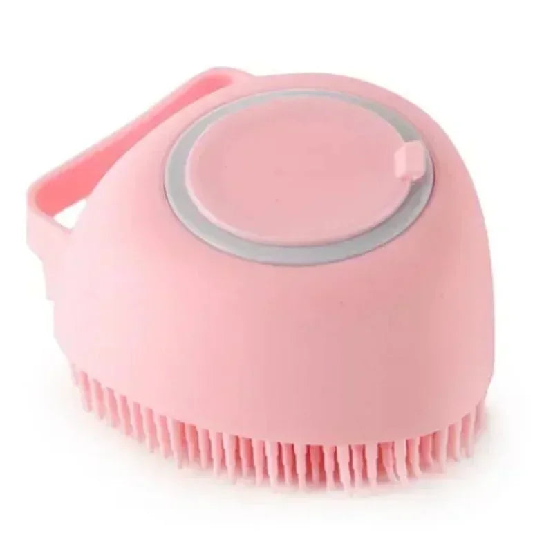 2-in-1 Silicone Pet Brush with Shampoo Dispenser - Grooming Tool for Dogs & Cats