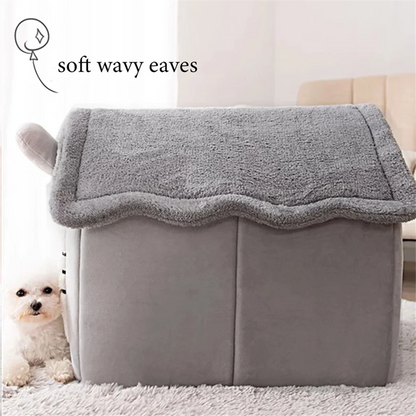 Foldable & Washable Cat/Dog Bed - Removable Cushion, Cozy Pet Sleeping Nest for Indoor Use