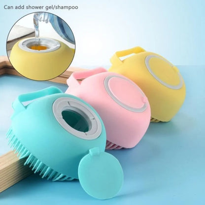 2-in-1 Silicone Pet Brush with Shampoo Dispenser - Grooming Tool for Dogs & Cats