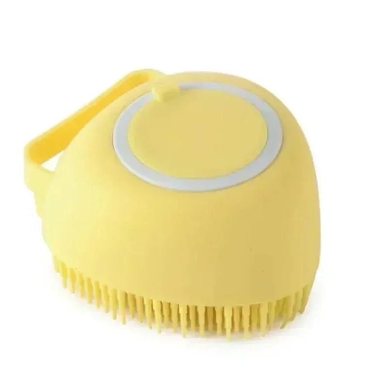 2-in-1 Silicone Pet Brush with Shampoo Dispenser - Grooming Tool for Dogs & Cats