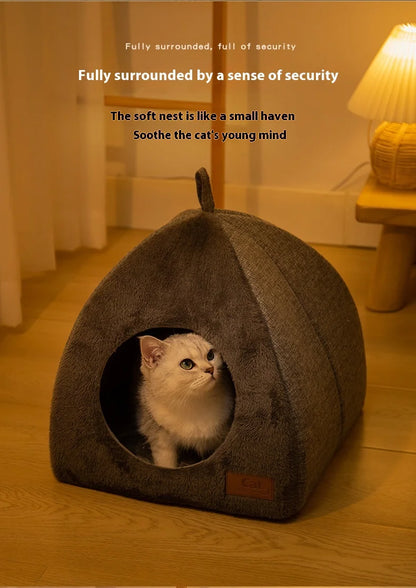 Triangle Pet Nest – Cozy Closed Bed for Deep Sleep