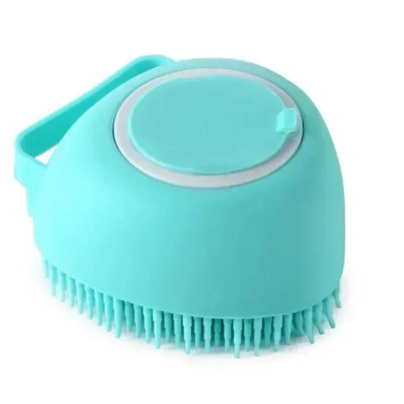 2-in-1 Silicone Pet Brush with Shampoo Dispenser - Grooming Tool for Dogs & Cats