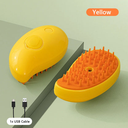 Electric Cat & Dog Steam Brush - Pet Grooming Water Spray Comb, Soft Silicone Depilation Hair Brush