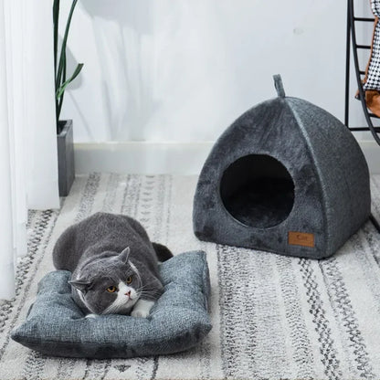 Triangle Pet Nest – Cozy Closed Bed for Deep Sleep