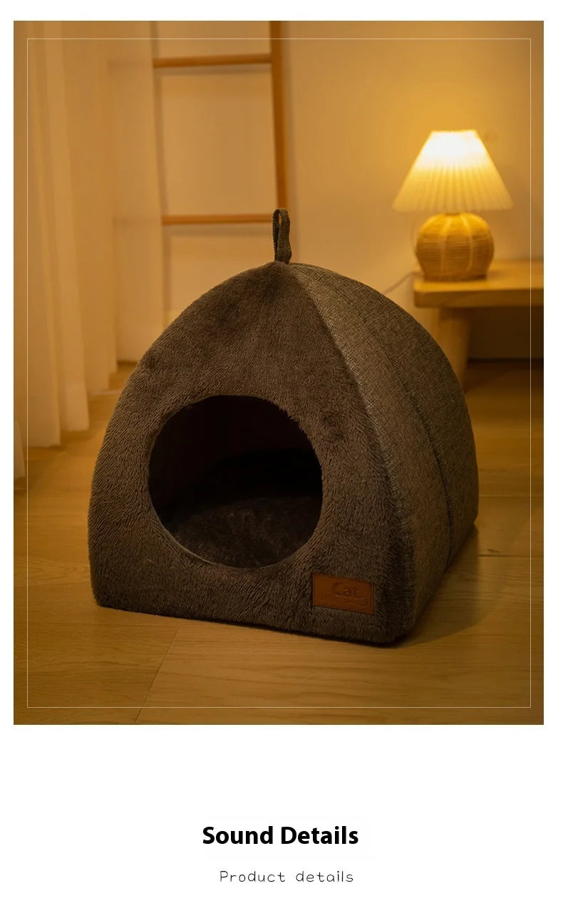 Triangle Pet Nest – Cozy Closed Bed for Deep Sleep