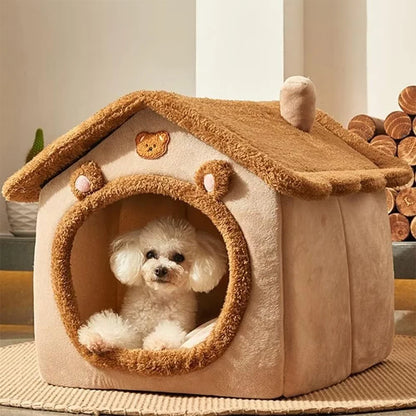 Foldable Pet House - Removable & Washable Cat House, Puppy Cave Sofa Bed for Small Pets