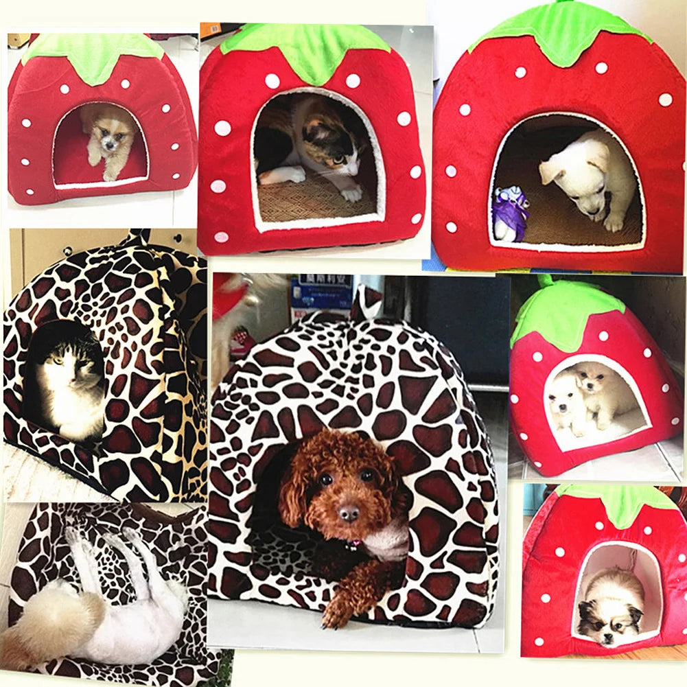 Cozy Kennel Strawberry Pet Bed – A Snug Retreat for Your Furry Friend